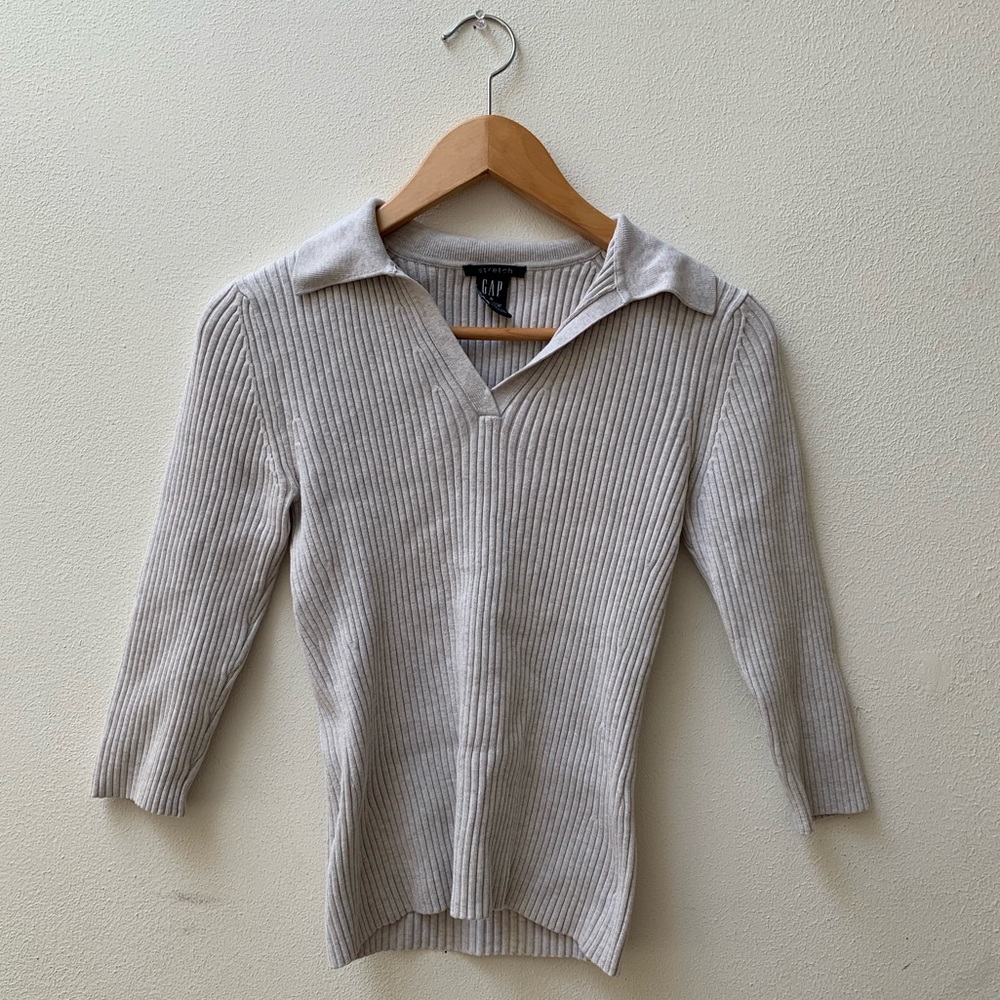 GAP Grey long sleeve quarter zip top